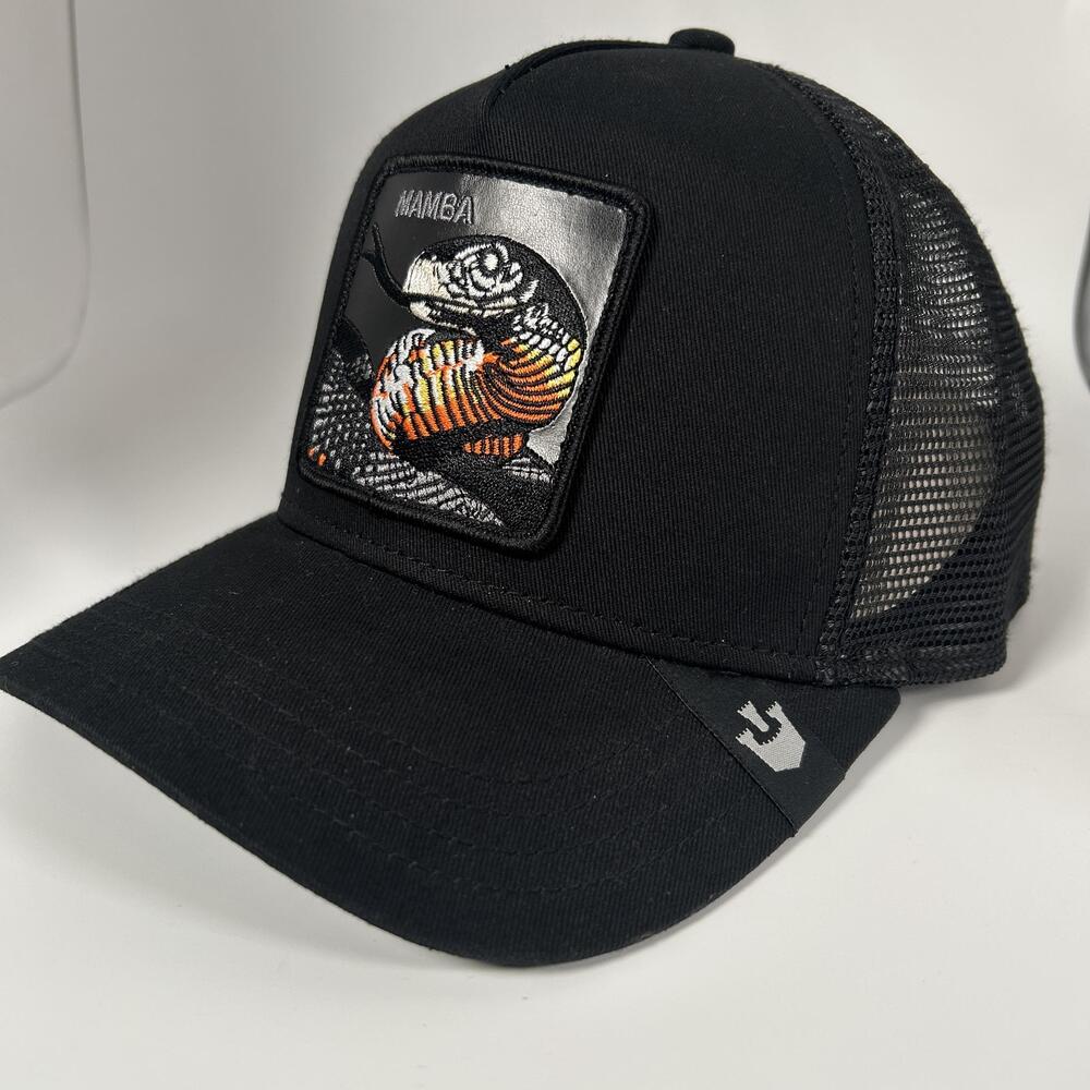 Goorin Bros The Farm Mamba Hat Cap Snap Back Mens One Size Black Trucker Snake